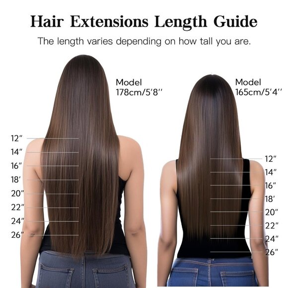 Human Hair Extensions Dark Brown Straight Clip in 14 Inch 7 pcs 120g - Picture 7 of 8